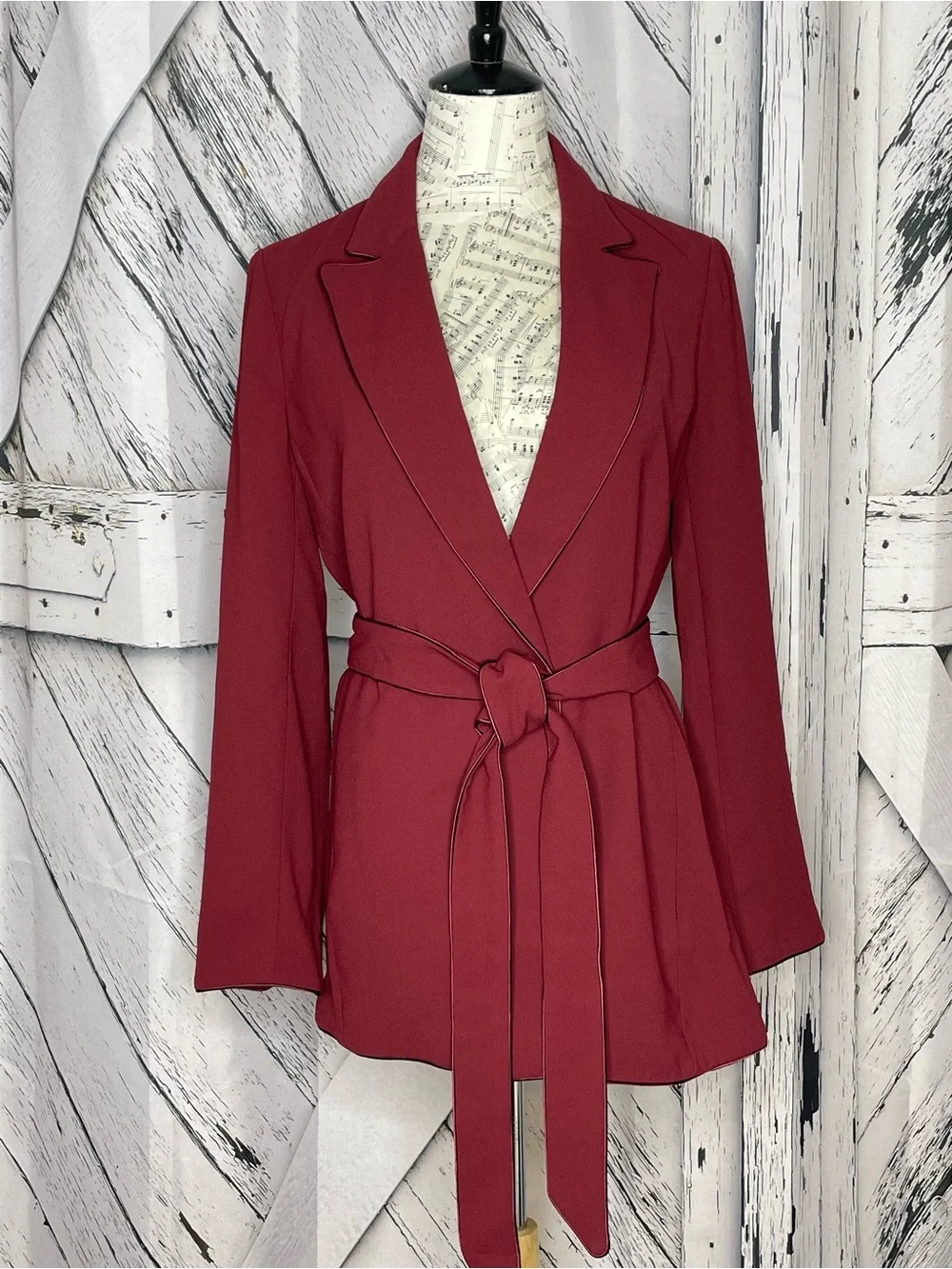 NWT J. Crew Burgundy Belted Blazer Jacket Size S